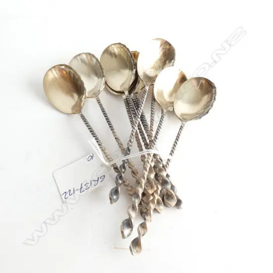 SET 10 'STERLING' SILVER DESSERT SPOONS 166gms