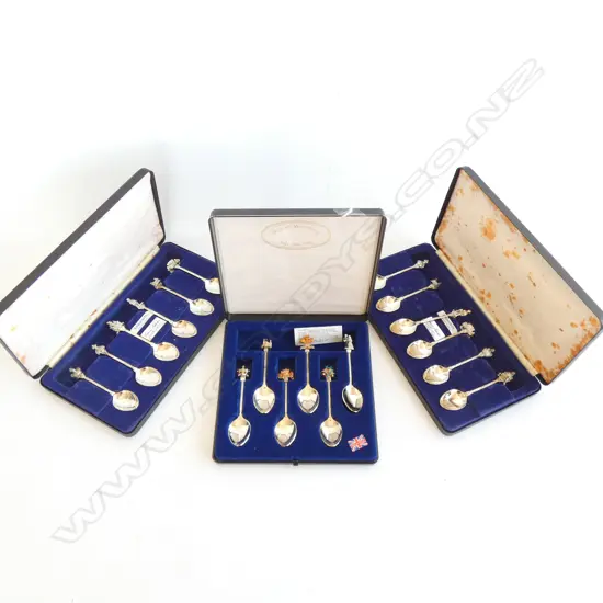 3 SETS OF 6 ROYAL TEASPOONS; 2 X SILVER JUBILEE 1952-1977 & CHARLES & DI WEDDING 1981 - ALL IN ORIGINAL BOXES