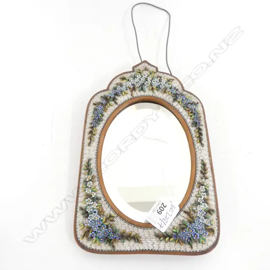 ANTIQUE MICRO MOSAIC DRESSING TABLE MIRROR H 240 MM