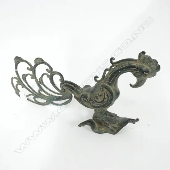CHINESE PHOENIX BRONZE VERDIGRIS FINISH L. 390mm