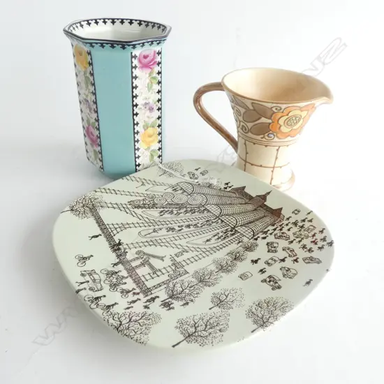 C.RHEAD JUG (CRACK)/ANTIQUE VASE/DANISH PLATE