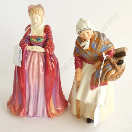 2 FIGURINES; R/DOULTON 'GRANDMA' HN2052 + PARAGON 'LADY ELIZABETH' EB2 H.195mm