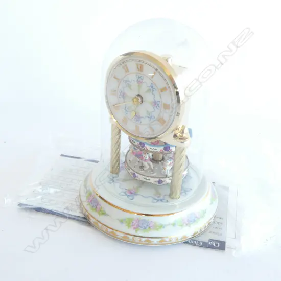 FRANKLIN MINT THE CAROUSEL ANNIVERSARY CLOCK H. 190MM - COMPLETE WITH CERTIFICATES ETC.