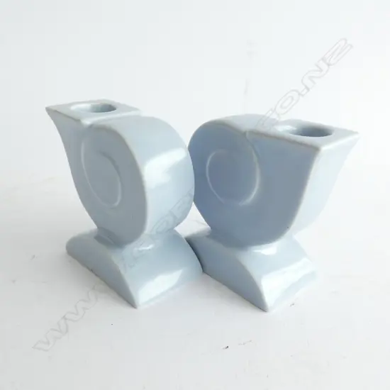 PAIR POOLE CANDLESTICKS