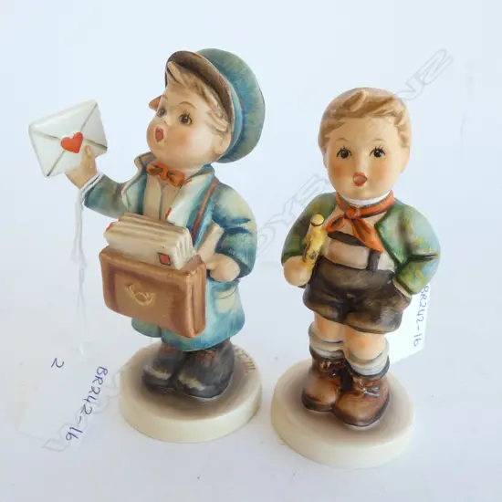 PR HUMMEL FIGURINES; #97 TRUMPET BOY & #119 POSTMAN H. 130MM