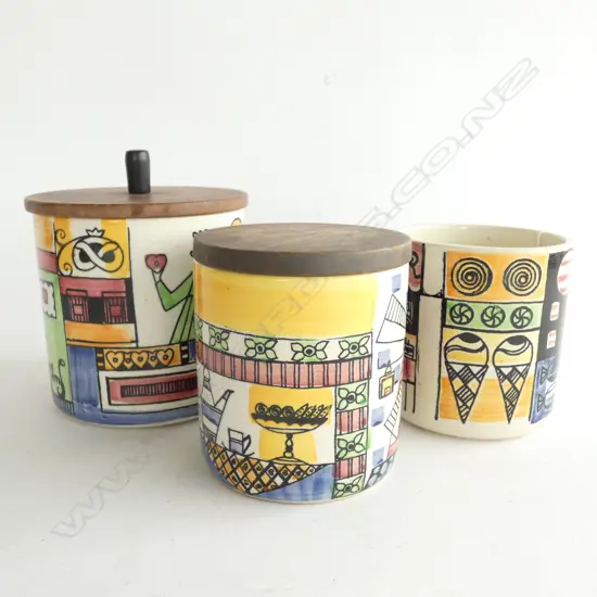 THREE SWEDISH KITCHEN CANNISTERS