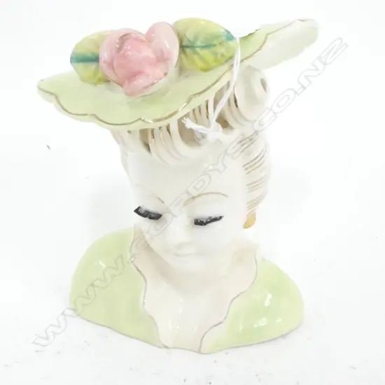 ART DECO PORCELAIN FEMALE BUST VASE H.160mm 