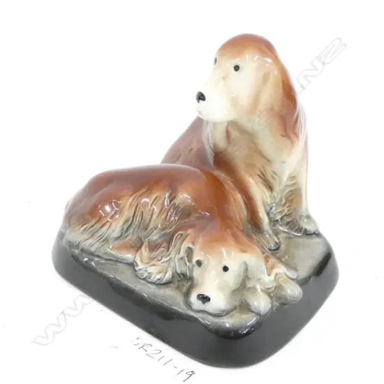 CROWN LYNN DOG PAIR #172 STAMP CROWN LYNN TO BASE