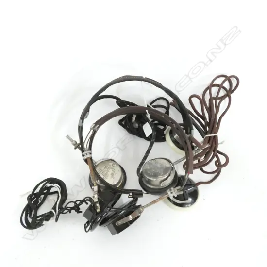 3 PAIRS OF BAKELITE HEADPHONES OMEGA/SCIENTIFIC NAVY ETC