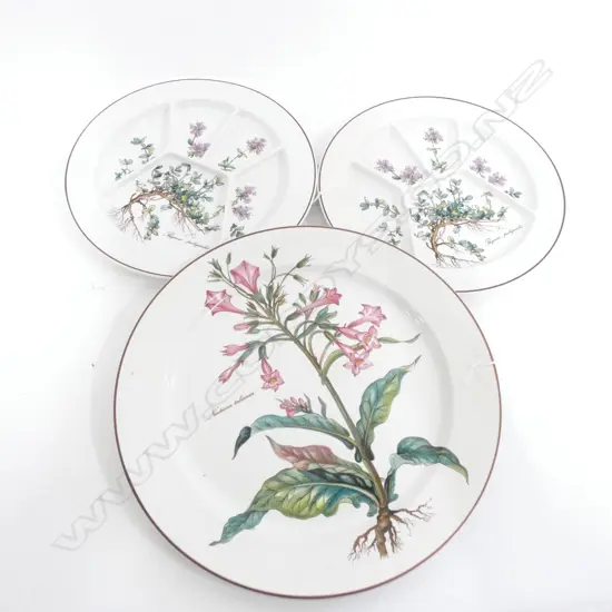 VILLEROY & BOCH BOTANICA LG PLATTER (DIA 310MM) & 2 DIVIDED SERVING PLATES (DIA 245MM)