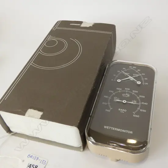 WEST GERMAN WETTERMONITOR (BAROMETER/THERMOMETER & HYGROMETER) IN ORIGINAL BOX (160 X 80MM)