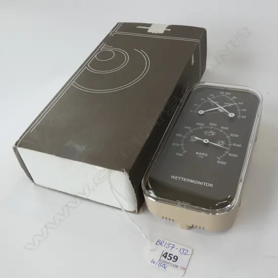 WEST GERMAN WETTERMONITOR (BAROMETER/THERMOMETER & HYGROMETER) IN ORIGINAL BOX (160 X 80MM)