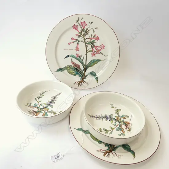 2 LG VILLEROY & BOCH BOTANICA SERVING PLATTERS (DIA 310MM) & 2 SERVING BOWLS (DIA 200MM)