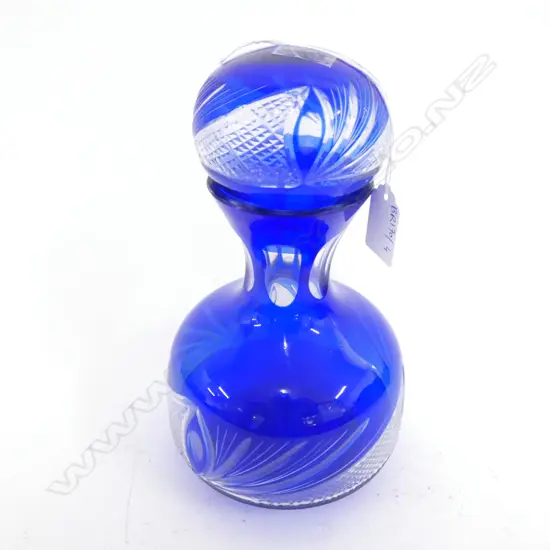VINTAGE BLUE CRYSTAL DECANTER H.230mm