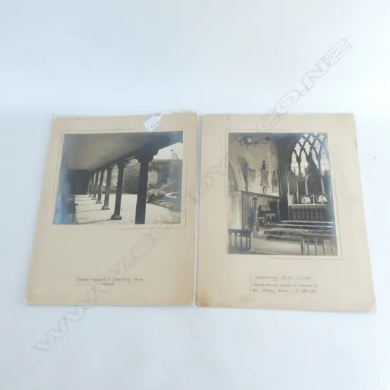 GODALMING PARISH CHURCH' entitled to label on backing card.195 x 245mm + 'GODALMING PAISH CHURCH. Chancel showing position of memorial to Rev. Anthony Warton L.L.B. 1682-1715." 245 x 195mm