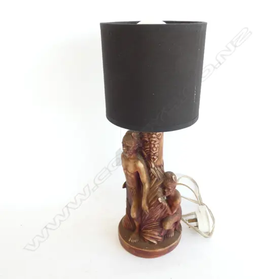 RESIN MAORI WARRIOR LAMP H.370mm