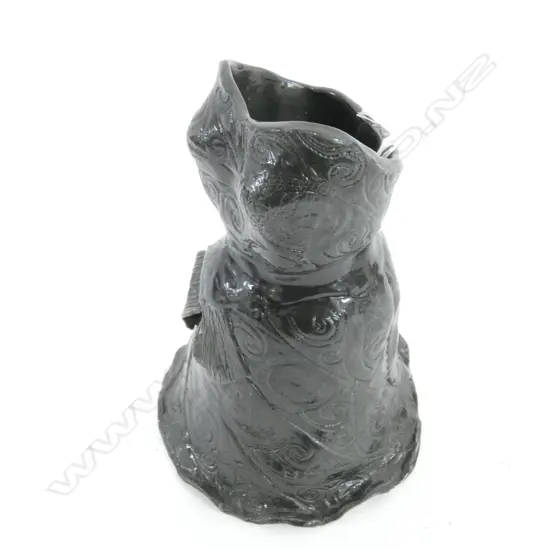 CONTEMPORARY NZ STUDIO POTTERY DRESS WITH MAORI KORU DESIGN H.205mm