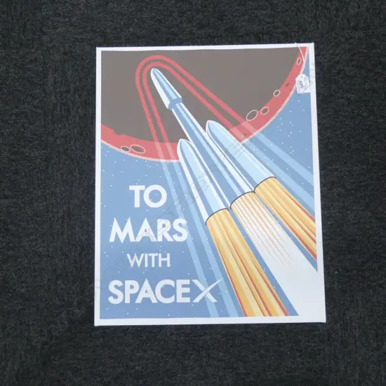 ART PRINT ON CANVAS TO MARS WITH SPACEX 400 X 500 MM