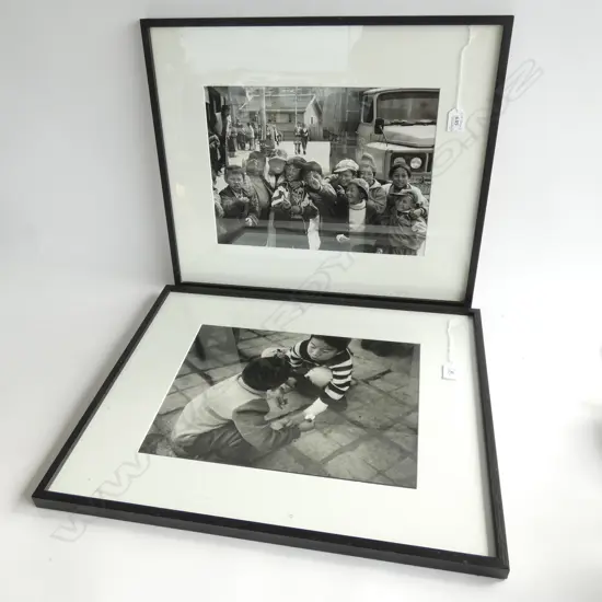 2 FRAMED BLACK AND WHITE PHOTOGRAPHS 290 X 360 MM