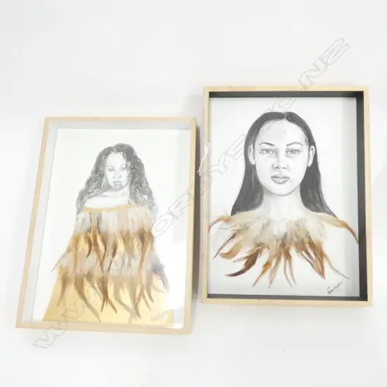 ROSIE CRUDDAS PR MAORI PORTAITS MIXED MEDIA 410x310mm