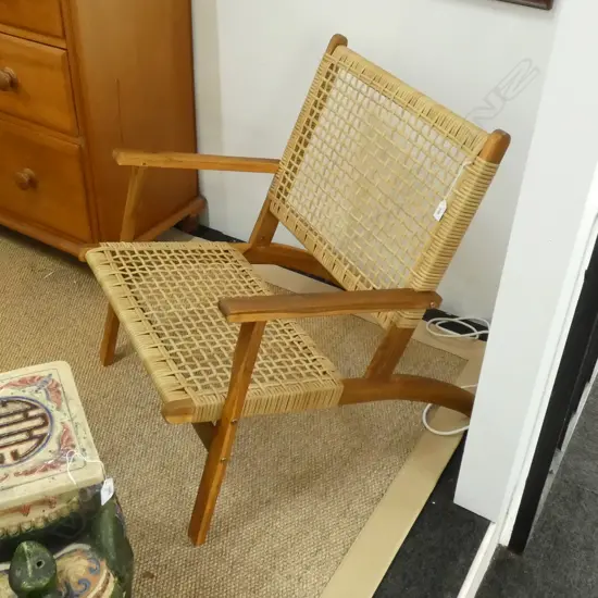 CONTEMPORARY RATTAN LOW CHAIR 