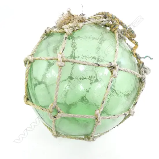 OLD GLASS LARGE FISHING FLOAT WITH NETTING Dia.380mm