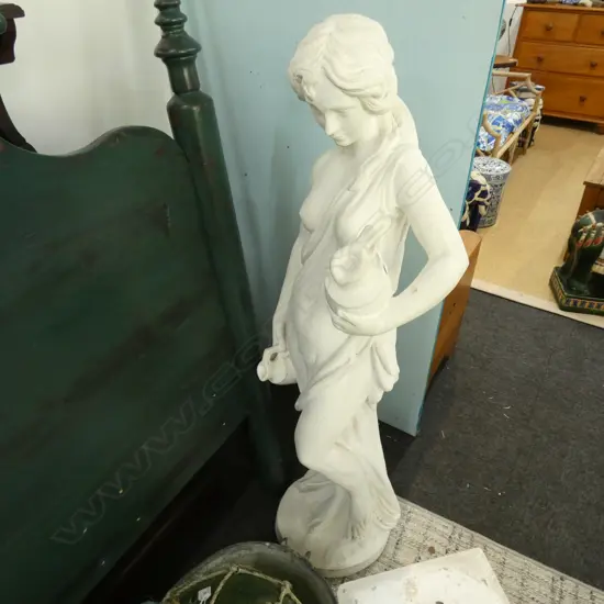 TALL CLASSICAL GREEK CONCRETE STATUE ON PLINTH H.1665mm