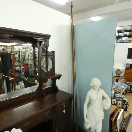 2 WOODEN CURTAIN RAILS L.2850mm