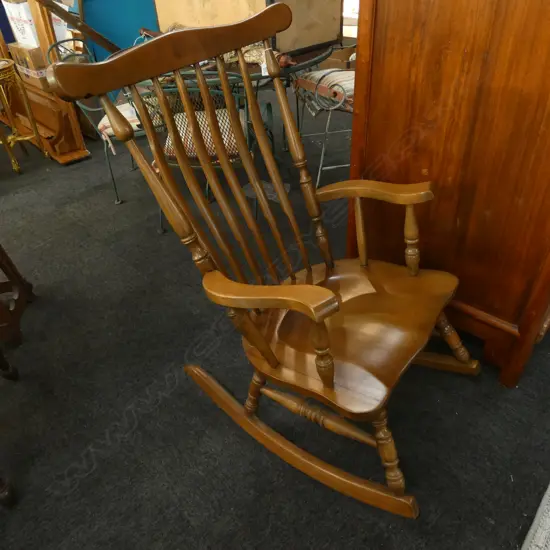 LARGE WOODEN ROCKING CHAIR 