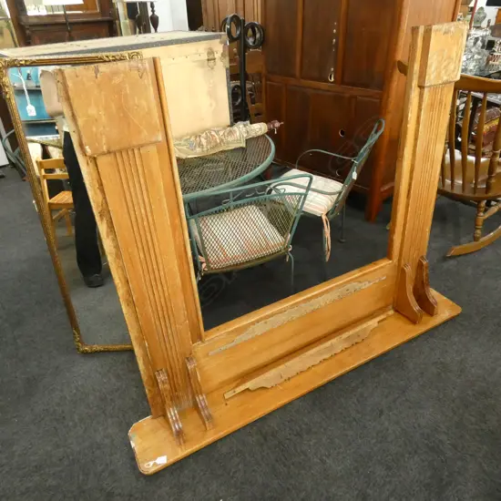 VINTAGE WOODEN FIRE SURROUND, DISTRESSED