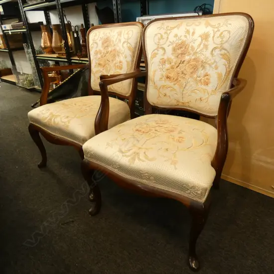 PR UPHOLSTERED FRENCH STYLE CHAIRS 