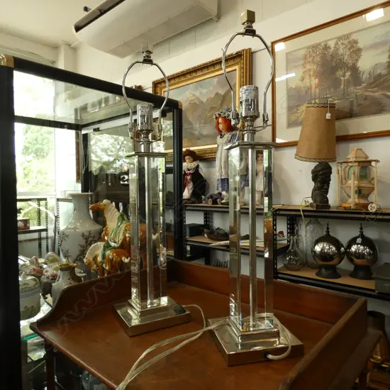 PR POTTERY BARN LUCITE LAMPS H.620mm...