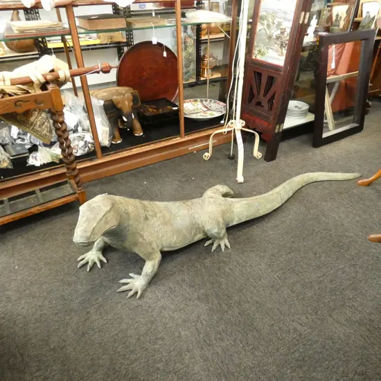 MASSIVE BRONZE KOMODO DRAGON SCULPTURE...
