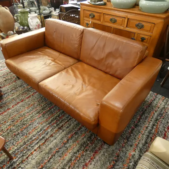 PR CONTEMPORARY BROWN ANILINE LEATHER SOFAS...