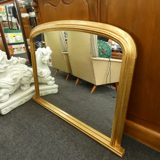 GILT OVER MANTLE MIRROR W. 970x740mm
