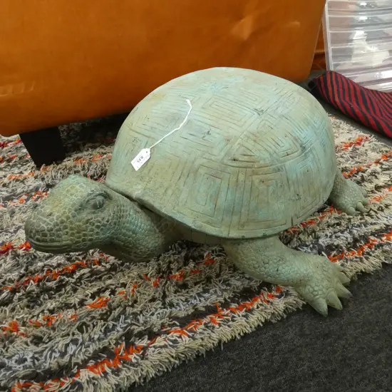 LARGE BRONZE TURTLE  VERTIGRIS PATINATION L.750mm