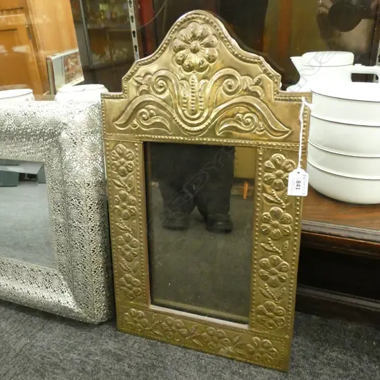 VINTAGE BRASS MIRROR 515x300mm