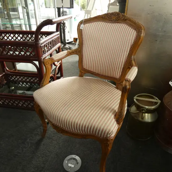 FRENCH STYLE OPEN ELBOW ARMCHAIR