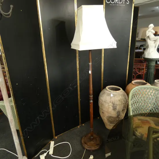 WOODEN STANDARD LAMP AND SHADE