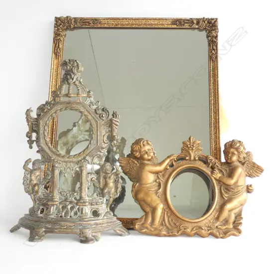 BRASS CLOCK FRAME,+GILT FRAME,+ MIRROR