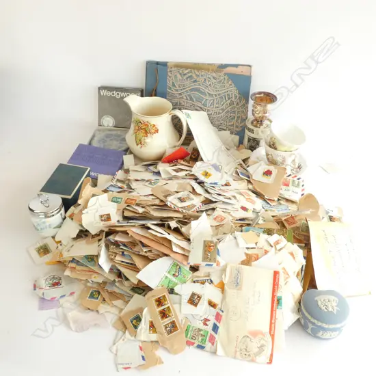 BOX LOT ASST. STAMPS + ASST. CHINA