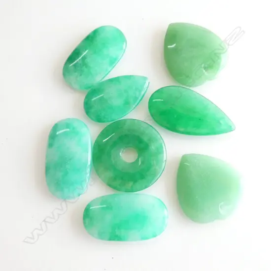 8 JADEITE PENDANTS