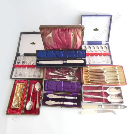 ASST BOXES SILVER PLATE CUTLERY - 8 BOXES 
