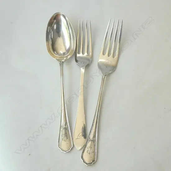 STG SILVER FORK & SPOON SHEFFEILD 1922 + OTHER FORK 91 GRAMS