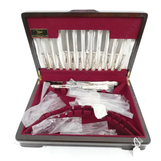 2 SETS OF 6 SILVER HANDLED KNIVES IN CANTEEN...