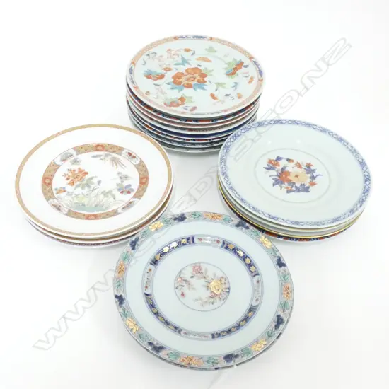 17 ASST LIMOGES PLATES; MOSTLY IMARI DIA 165MM