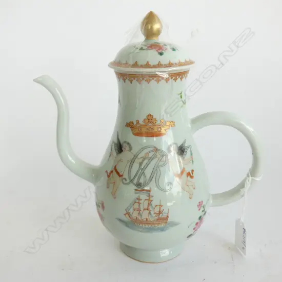 CHINESE ARMORIAL STYLE COFFEE POT H.240mm