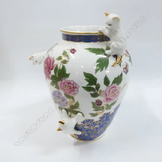 LG FRANKLIN MINT IMPERIAL CATS VASE - H. 280MM