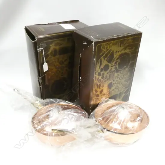 PR BOXED COPPER SAUTE PANS WITH LIDS - DIA 210MM