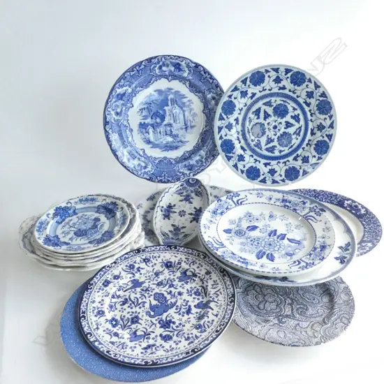 LG GOOD ASST BLUE & WHITE CHINA PLATES - SOME A/F
